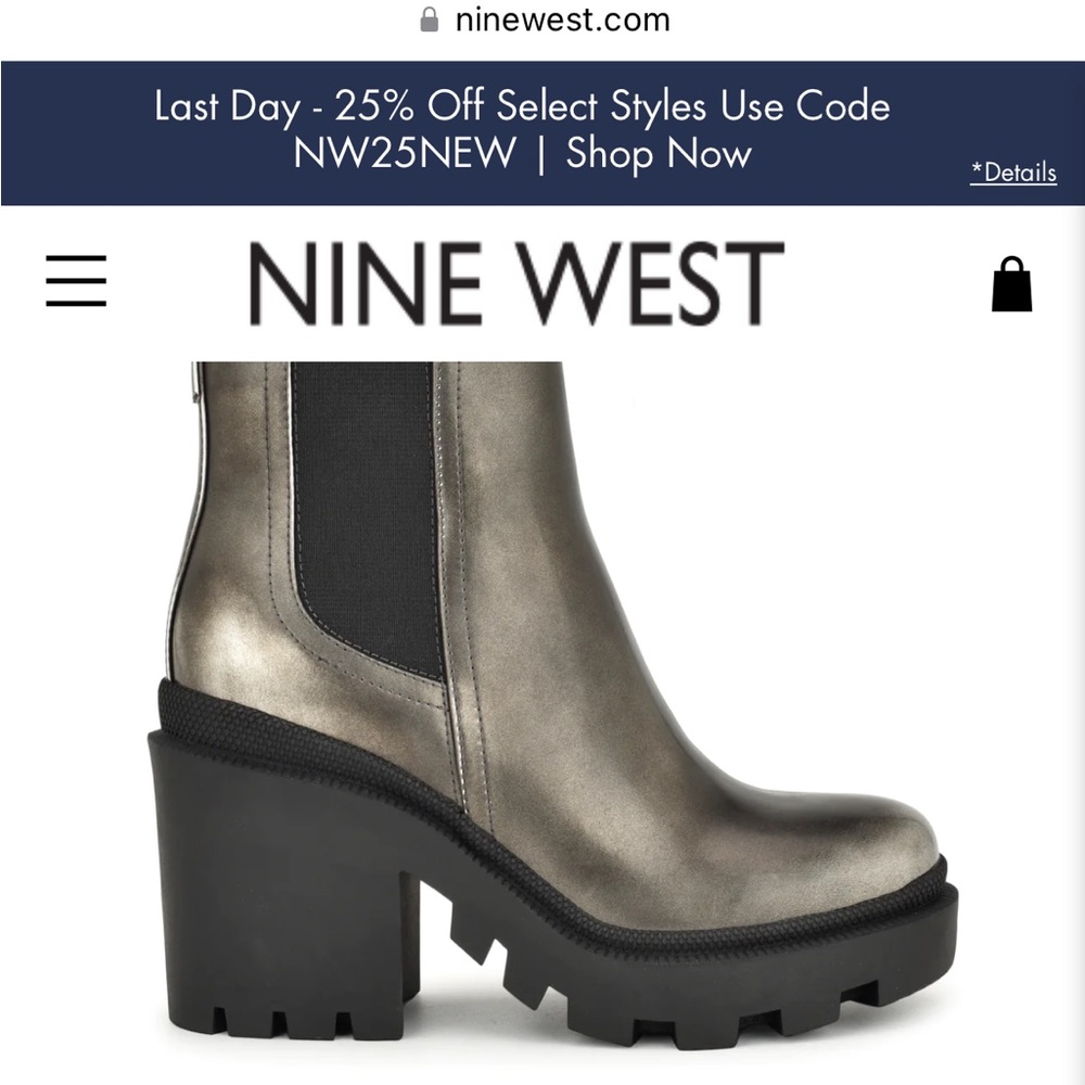 nine west women’s Forme Chelsea Lug Sole Booties - size 8.5 brand new in box